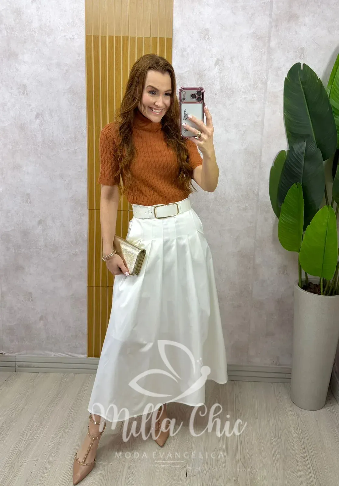 Milla Chic – Saia Ingrid em sarja – Preta (cópia) Milla Chic - Saia Ingrid em sarja - Preta (cópia)