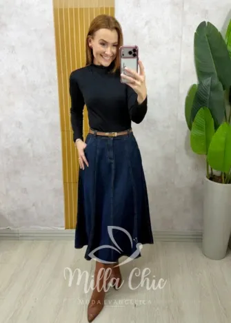 Milla Chic - Saia Jeans Regina - Creme (cópia)