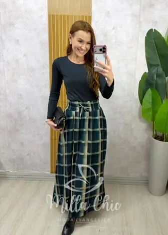 Milla Chic - Saia Lauren Xadrez - V