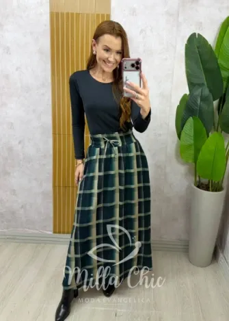 Milla Chic – Saia Lauren Xadrez – V Milla Chic - Saia Lauren Xadrez - V