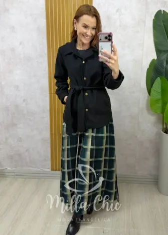 Milla Chic - Saia Lauren Xadrez - Verde