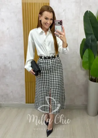 Milla Chic - Saia Madelaine em Tweed- P&B