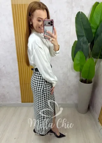 Milla Chic - Saia Madelaine em Tweed- P&B