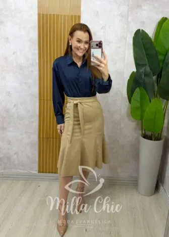 Milla Chic - Saia Nair em Suedi - Bege