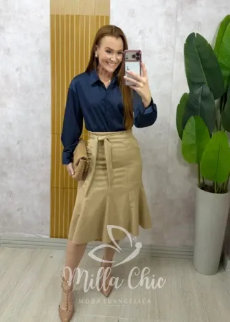 Milla Chic - Saia Nair em Suedi - Bege