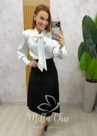 Milla Chic - Saia Nair em Suedi - Bordô (cópia)