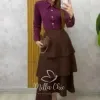 Milla Chic - Saia Nanci em camadas - Marrom