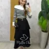 Milla Chic - Saia Nanci em camadas - Marrom (cópia)