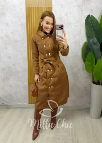 Milla Chic – Sobretudo Milão em lã batida – Caramelo Milla Chic - Sobretudo Milão em lã batida - Caramelo
