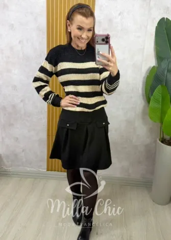 Milla Chic - Suéter Patrícia - Preto