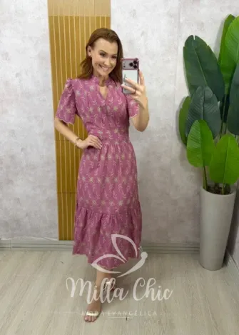 Milla Chic - Vestido Bárbara em Lesie - Rosa