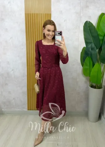 Milla Chic - Vestido Cecília em renda crochet