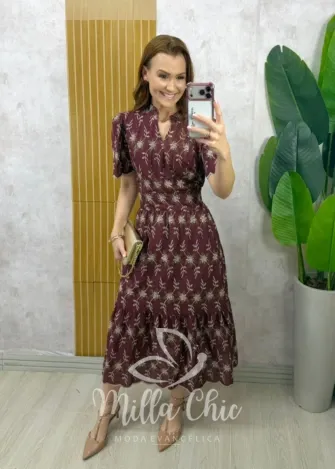 Milla Chic - Vestido Doce Encanto - Marrom (cópia)