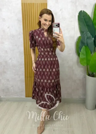 Milla Chic - Vestido Doce Encanto - Marrom (cópia)