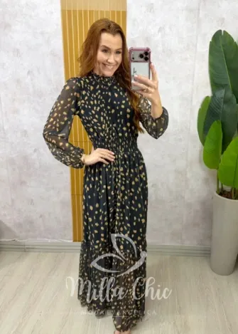Milla Chic - Vestido Gláucia longo em tule - Azul Petróleo