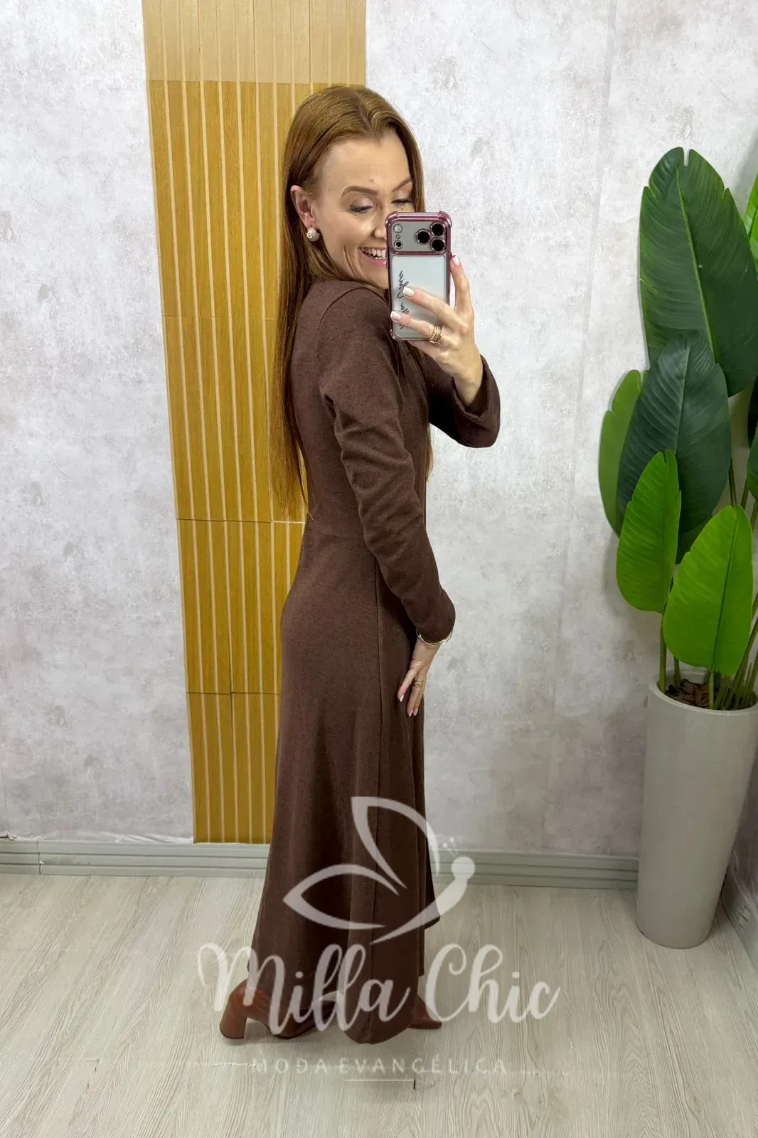 Milla Chic – Vestido Mariana em lãzinha – Marrom Milla Chic - Vestido Mariana em lãzinha - Marrom