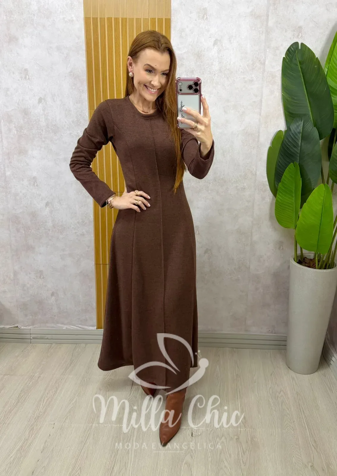 Milla Chic – Vestido Mariana em lãzinha – Marrom Milla Chic - Vestido Mariana em lãzinha - Marrom