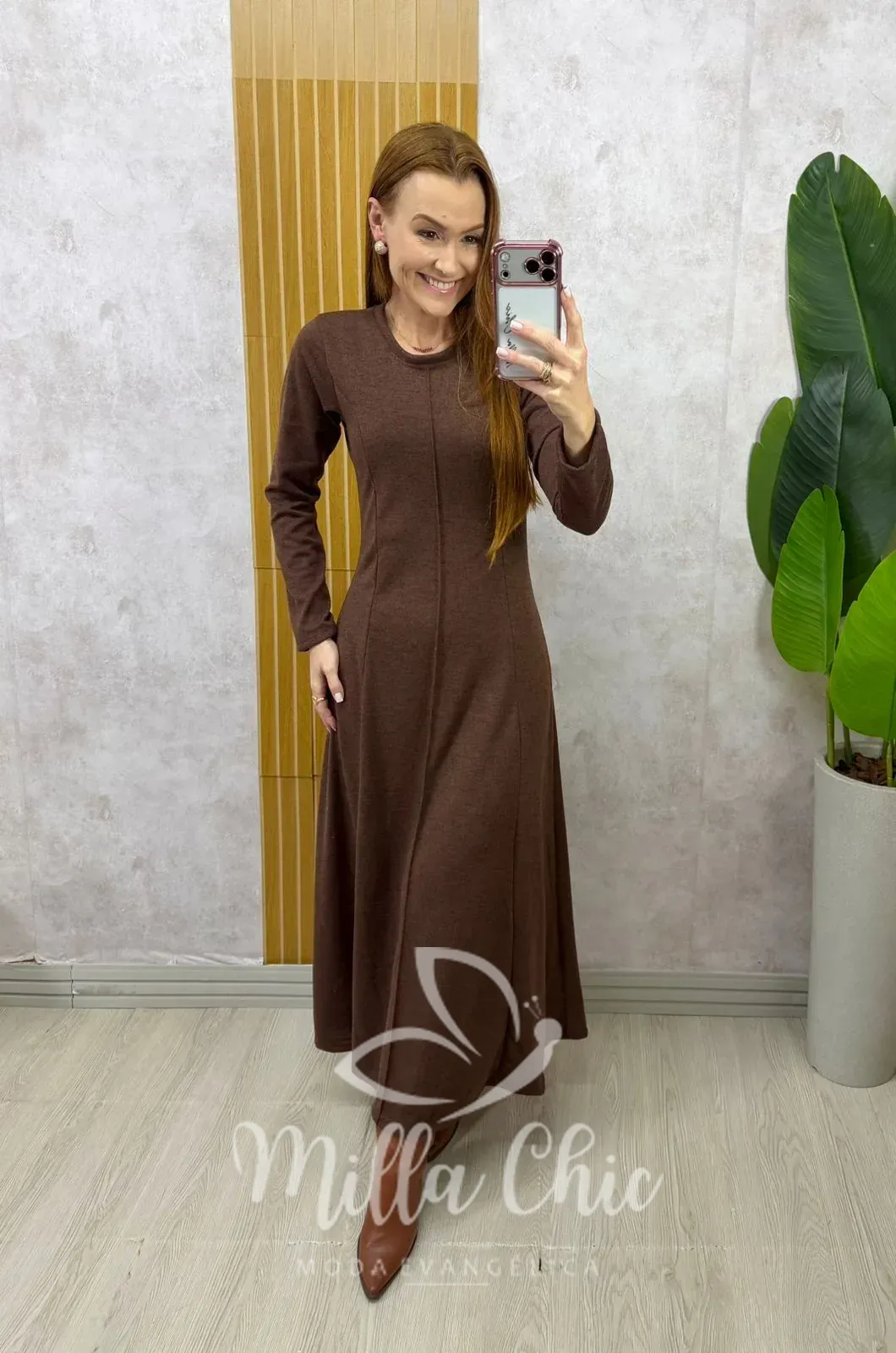 Milla Chic – Vestido Mariana em lãzinha – Marrom Milla Chic - Vestido Mariana em lãzinha - Marrom