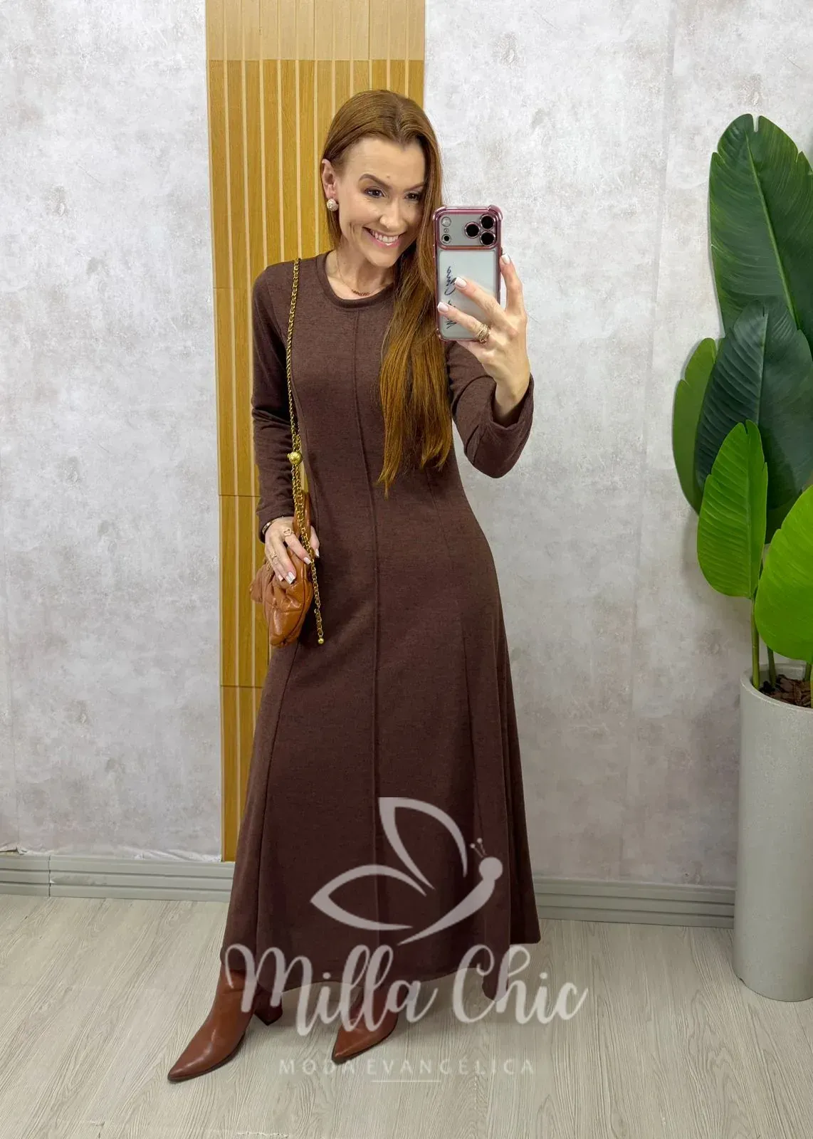 Milla Chic – Vestido Mariana em lãzinha – Marrom Milla Chic - Vestido Mariana em lãzinha - Marrom