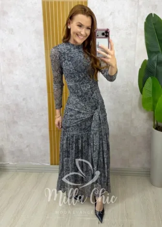 Milla Chic - Vestido Rosana longo em tule -