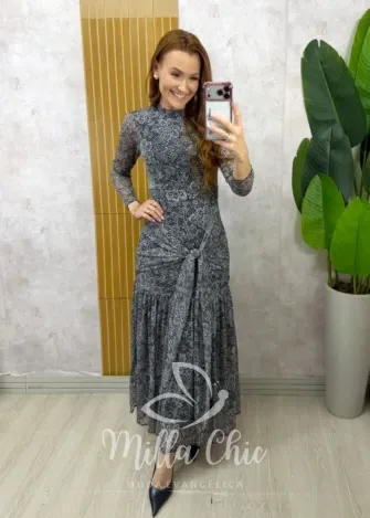 Milla Chic - Vestido Rosana longo em tule -