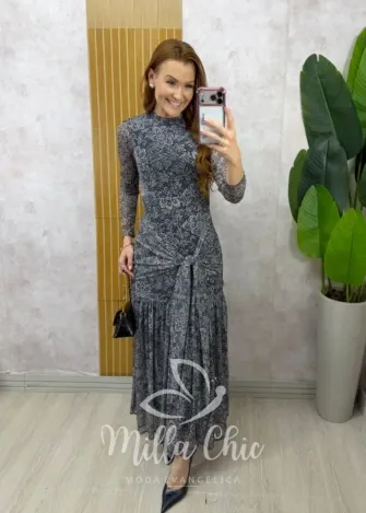 Milla Chic - Vestido Rosana longo em tule -