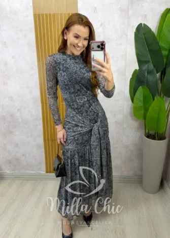 Milla Chic - Vestido Rosana longo em tule -