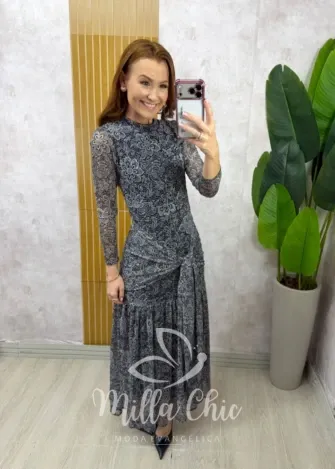 Milla Chic - Vestido Rosana longo em tule -