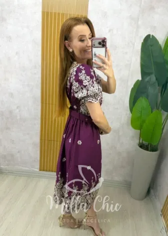 Milla Chic - Vestido Thassia Em Viscolinho - Preto (cópia)