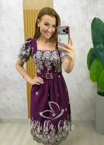 Milla Chic - Vestido Thassia Em Viscolinho - Preto (cópia)