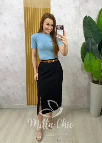 Milla Chic - Blusa Alana em Tricot modal - Bege (cópia)