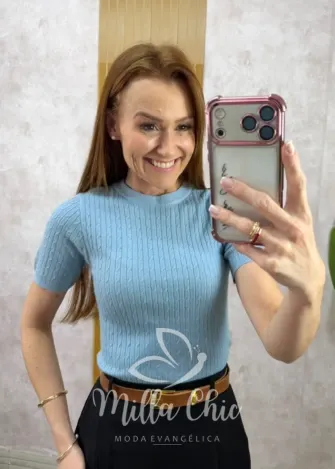 Milla Chic - Blusa Alana em Tricot modal - Bege (cópia)