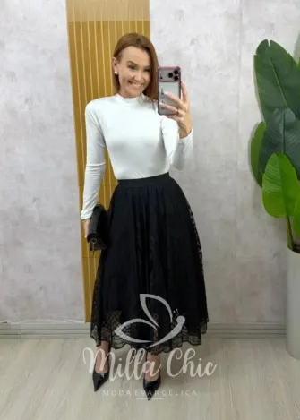 Milla Chic - Blusa Cacharel Vitória - Branca