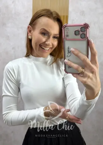 Milla Chic - Blusa Cacharel Vitória - Branca