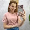 Milla Chic - Blusa Celina malha algodão bordada - Rosa