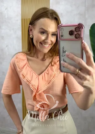 Milla Chic - Blusa Heloísa em linhocel-