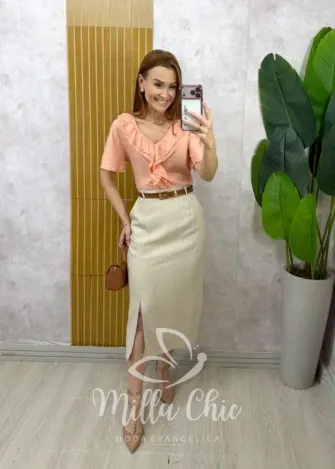 Milla Chic - Blusa Heloísa em linhocel-