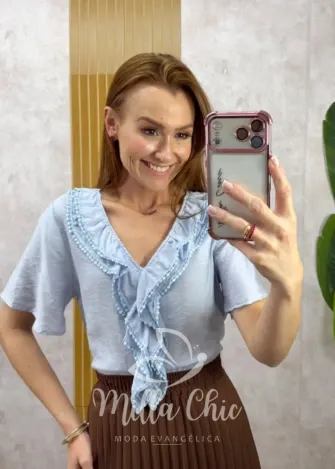 Milla Chic - Blusa Heloísa em linhocel- Branca (cópia)