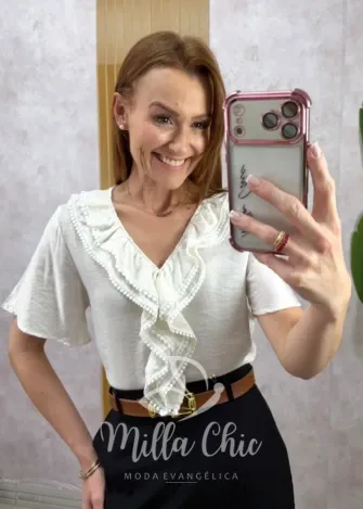Milla Chic - Blusa Heloísa em linhocel- Pessêgo (cópia)