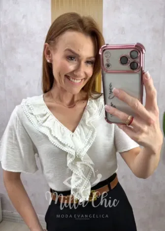 Milla Chic - Blusa Heloísa em linhocel- Pessêgo (cópia)