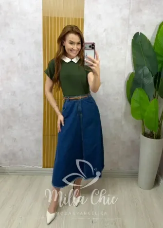 Milla Chic - Blusa Isaura em listras - Preta (cópia)