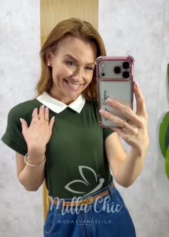 Milla Chic - Blusa Isaura em listras - Preta (cópia)