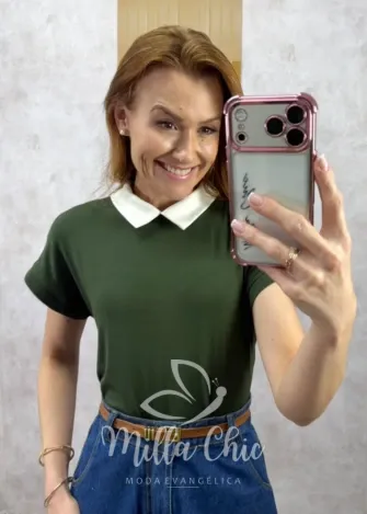 Milla Chic - Blusa Isaura em listras - Preta (cópia)