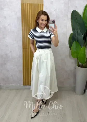 Milla Chic - Blusa Isaura em listras - Rosa (cópia)