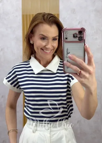 Milla Chic – Blusa Isaura em listras – Rosa (cópia) Milla Chic - Blusa Isaura em listras - Rosa (cópia)