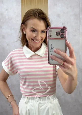 Milla Chic - Blusa Isaura em listras - Vermelha (cópia)