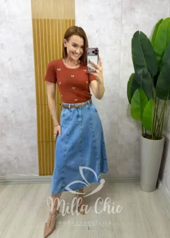 Milla Chic - Blusa Papillon - TerraCota