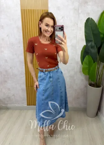 Milla Chic - Blusa Papillon - TerraCota
