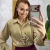 Milla Chic - Camisa Agnes em cetim - Marrom (cópia)