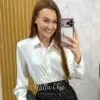 Milla Chic - Camisa Agnes em cetim - Marrom (cópia)